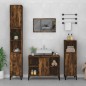 vidaXL Set de muebles baño 3 pzas madera contrachapada roble ahumado vidaXL Set de muebles baño 3 pzas madera contrachapada roble ahumado