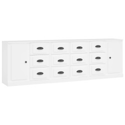 vidaXL Aparadores 3 piezas madera contrachapada blanco