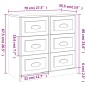 vidaXL Aparadores 3 piezas madera contrachapada blanco