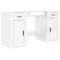 vidaXL Escritorio con armario contrachapada blanco brillo vidaXL Escritorio con armario contrachapada blanco brillo