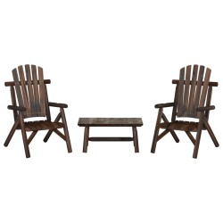 vidaXL Juego de muebles de jardín 3 piezas madera maciza de abeto