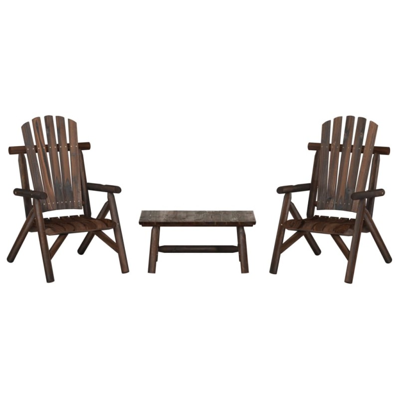vidaXL Juego de muebles de jardín 3 piezas madera maciza de abeto vidaXL Juego de muebles de jardín 3 piezas madera maciza de abeto