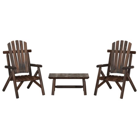 vidaXL Juego de muebles de jardín 3 piezas madera maciza de abeto