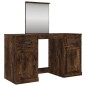 vidaXL Tocador con espejo color roble ahumado 130x50x132,5 cm vidaXL Tocador con espejo color roble ahumado 130x50x132,5 cm