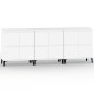 vidaXL Aparadores 3 uds madera contrachapada blanco 60x35x70 cm vidaXL Aparadores 3 uds madera contrachapada blanco 60x35x70 cm