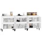 vidaXL Aparadores 3 uds madera contrachapada blanco 60x35x70 cm vidaXL Aparadores 3 uds madera contrachapada blanco 60x35x70 cm