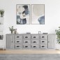 vidaXL Aparadores 3 piezas madera contrachapada gris Sonoma vidaXL Aparadores 3 piezas madera contrachapada gris Sonoma