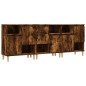 vidaXL Aparadores 3 uds madera contrachapada roble ahumado 60x35x70 cm
