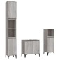 vidaXL Set de muebles de baño 3 pzas madera contrachapada gris sonoma vidaXL Set de muebles de baño 3 pzas madera contrachapada gris sonoma