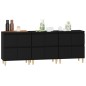 vidaXL Aparadores 3 uds madera contrachapada negro 60x35x70 cm vidaXL Aparadores 3 uds madera contrachapada negro 60x35x70 cm