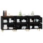 vidaXL Aparadores 3 uds madera contrachapada negro 60x35x70 cm vidaXL Aparadores 3 uds madera contrachapada negro 60x35x70 cm