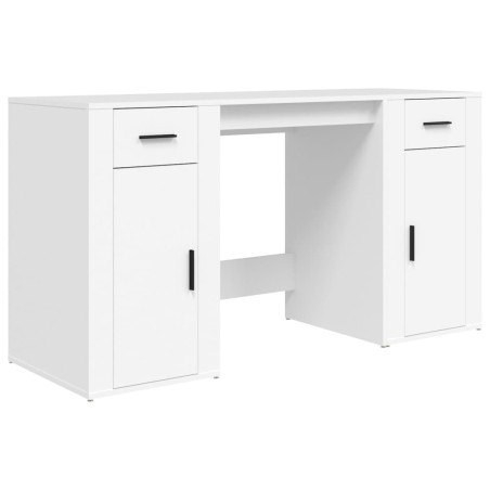 vidaXL Escritorio con armario madera contrachapada blanco