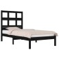 vidaXL Estructura de cama individual madera maciza negra 90x190 cm vidaXL Estructura de cama individual madera maciza negra 90x190 cm