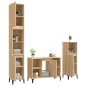 vidaXL Set de muebles de baño 3 pzas madera contrachapada roble Sonoma vidaXL Set de muebles de baño 3 pzas madera contrachapada roble Sonoma