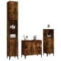 vidaXL Set de muebles baño 3 pzas madera contrachapada roble ahumado