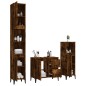 vidaXL Set de muebles baño 3 pzas madera contrachapada roble ahumado