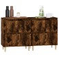 vidaXL Aparadores 2 uds madera contrachapada roble ahumado 60x35x70 cm