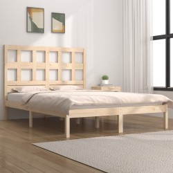 vidaXL Estructura de cama madera maciza de pino 135x190 cm