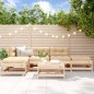 vidaXL Juego de muebles de jardín 6 piezas y cojines madera maciza vidaXL Juego de muebles de jardín 6 piezas y cojines madera maciza