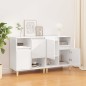 vidaXL Aparadores 2 uds madera contrachapada blanco brillo 60x35x70 cm vidaXL Aparadores 2 uds madera contrachapada blanco brillo 60x35x70 cm