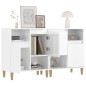 vidaXL Aparadores 2 uds madera contrachapada blanco brillo 60x35x70 cm vidaXL Aparadores 2 uds madera contrachapada blanco brillo 60x35x70 cm