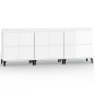 vidaXL Aparadores 3 uds madera contrachapada blanco brillo 60x35x70 cm vidaXL Aparadores 3 uds madera contrachapada blanco brillo 60x35x70 cm