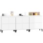vidaXL Aparadores 3 uds madera contrachapada blanco brillo 60x35x70 cm vidaXL Aparadores 3 uds madera contrachapada blanco brillo 60x35x70 cm