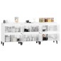 vidaXL Aparadores 3 uds madera contrachapada blanco brillo 60x35x70 cm vidaXL Aparadores 3 uds madera contrachapada blanco brillo 60x35x70 cm