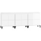 vidaXL Aparadores 3 uds madera contrachapada blanco brillo 60x35x70 cm vidaXL Aparadores 3 uds madera contrachapada blanco brillo 60x35x70 cm