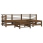vidaXL Juego muebles jardín 5 pzas y cojines madera maciza marrón miel