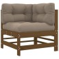 vidaXL Juego muebles jardín 5 pzas y cojines madera maciza marrón miel