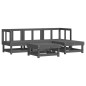 vidaXL Juego de muebles jardín 5 piezas y cojines madera maciza gris vidaXL Juego de muebles jardín 5 piezas y cojines madera maciza gris