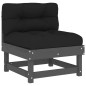 vidaXL Juego de muebles jardín 5 piezas y cojines madera maciza gris vidaXL Juego de muebles jardín 5 piezas y cojines madera maciza gris