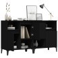 vidaXL Aparadores 2 uds madera contrachapada negro 60x35x70 cm vidaXL Aparadores 2 uds madera contrachapada negro 60x35x70 cm