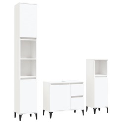 vidaXL Set de muebles de baño 3 piezas madera contrachapada blanco