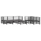vidaXL Juego de muebles de jardín 7 pzas y cojines madera maciza gris vidaXL Juego de muebles de jardín 7 pzas y cojines madera maciza gris