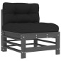 vidaXL Juego de muebles de jardín 7 pzas y cojines madera maciza gris vidaXL Juego de muebles de jardín 7 pzas y cojines madera maciza gris