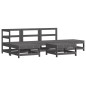 vidaXL Juego de muebles de jardín 6 pzas y cojines madera maciza gris vidaXL Juego de muebles de jardín 6 pzas y cojines madera maciza gris