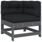vidaXL Juego de muebles de jardín 6 pzas y cojines madera maciza gris vidaXL Juego de muebles de jardín 6 pzas y cojines madera maciza gris