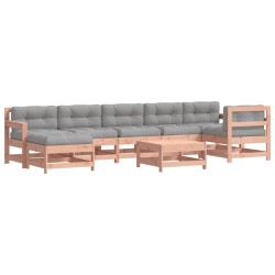 vidaXL Juego de muebles jardín 8 pzas y cojines madera abeto Douglas