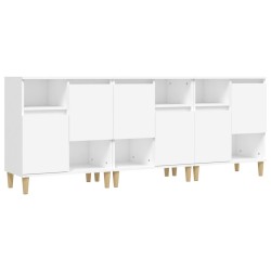 vidaXL Aparadores 3 uds madera contrachapada blanco 60x35x70 cm