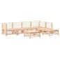 vidaXL Juego de muebles de jardín 7 piezas y cojines madera maciza