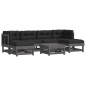 vidaXL Juego de muebles de jardín 7 pzas y cojines madera maciza gris vidaXL Juego de muebles de jardín 7 pzas y cojines madera maciza gris