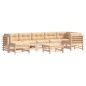 vidaXL Juego de muebles de jardín 8 pzas y cojines madera maciza vidaXL Juego de muebles de jardín 8 pzas y cojines madera maciza