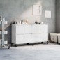 vidaXL Aparadores 2 uds madera contrachapada blanco brillo 60x35x70 cm vidaXL Aparadores 2 uds madera contrachapada blanco brillo 60x35x70 cm