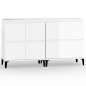 vidaXL Aparadores 2 uds madera contrachapada blanco brillo 60x35x70 cm vidaXL Aparadores 2 uds madera contrachapada blanco brillo 60x35x70 cm