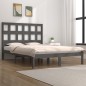 vidaXL Estructura de cama madera maciza de pino gris 150x200 cm vidaXL Estructura de cama madera maciza de pino gris 150x200 cm