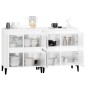 vidaXL Aparadores 2 uds madera contrachapada blanco brillo 60x35x70 cm vidaXL Aparadores 2 uds madera contrachapada blanco brillo 60x35x70 cm