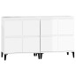 vidaXL Aparadores 2 uds madera contrachapada blanco brillo 60x35x70 cm vidaXL Aparadores 2 uds madera contrachapada blanco brillo 60x35x70 cm