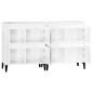 vidaXL Aparadores 2 uds madera contrachapada blanco brillo 60x35x70 cm vidaXL Aparadores 2 uds madera contrachapada blanco brillo 60x35x70 cm